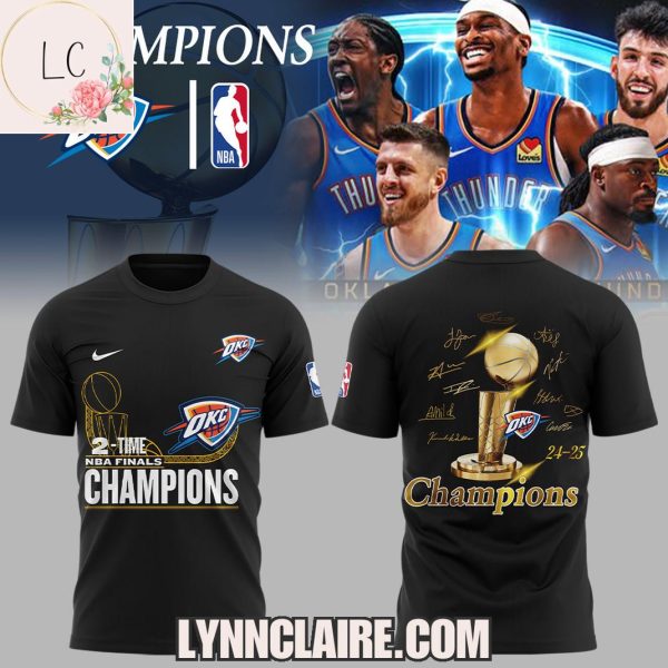 Limited Edition 2-Time NBA Finals Champions Oklahoma City Thunder 3D T-Shirt