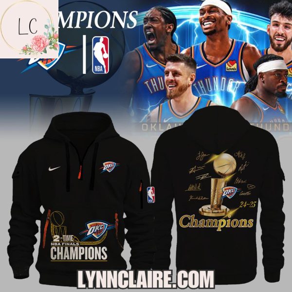 Limited Edition 2-Time NBA Finals Champions Oklahoma City Thunder Quarter Zip Hoodie