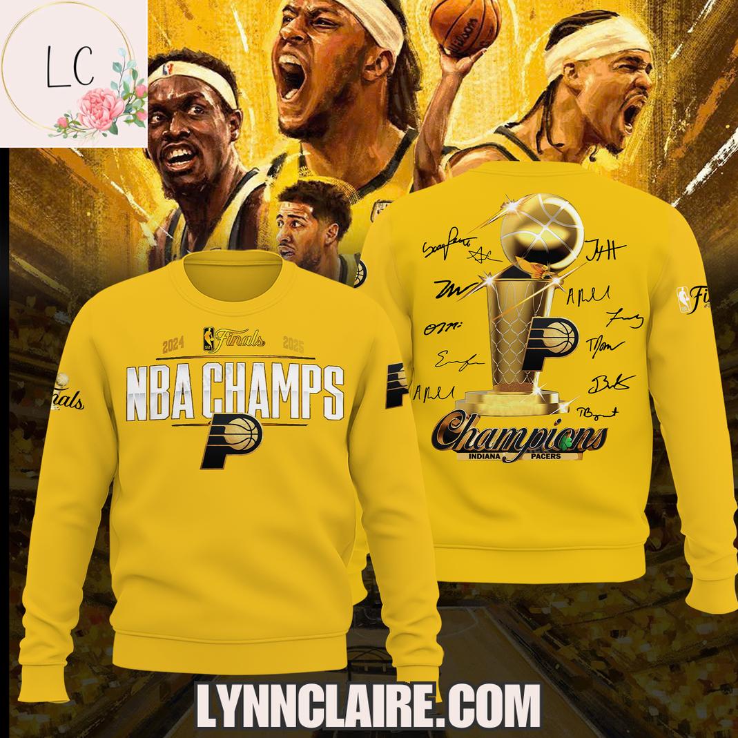 Limited Edition 2024-2025 Finals NBA Champs Indiana Pacers 3D T-Shirt - Yellow Limited Edition 2024-2025 Finals NBA Champs Indiana Pacers 3D T-Shirt - Yellow