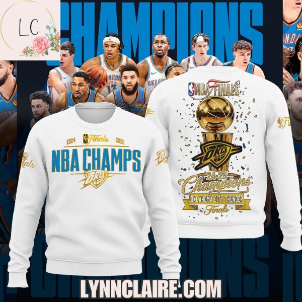 Limited Edition 2024-2025 Finals NBA Champs Oklahoma City Thunder 3D T-Shirt – White