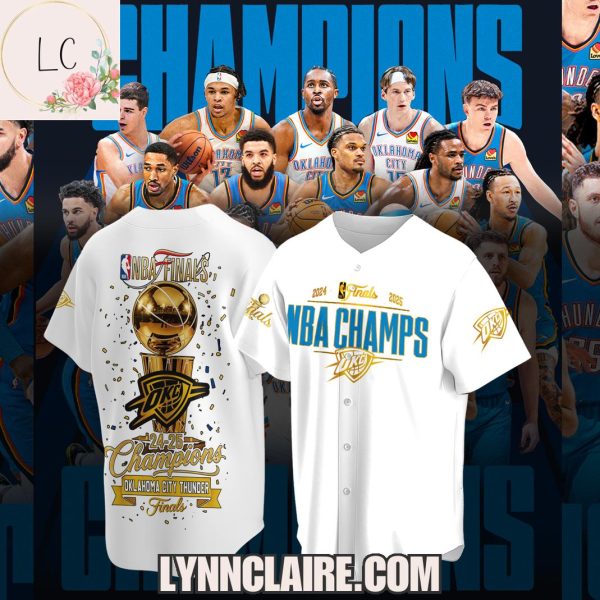 Limited Edition 2024-2025 Finals NBA Champs Oklahoma City Thunder 3D T-Shirt – White