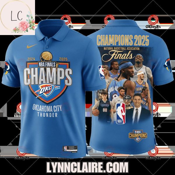 Limited Edition 2024-2025 NBA Finals Champs Oklahoma City Thunder Polo Shirt
