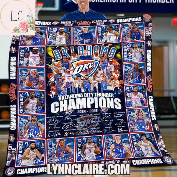 Limited Edition 2024-2025 Oklahoma City Thunder Champions Fleece Blanket