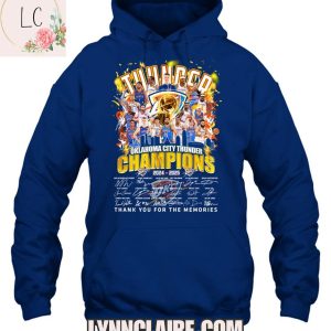 Limited Edition 2024-2025 Oklahoma City Thunder Champions Thank You For The Memories 2D T-Shirt