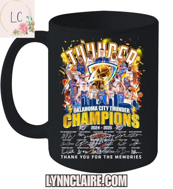 Limited Edition 2024-2025 Oklahoma City Thunder Champions Thank You For The Memories 2D T-Shirt