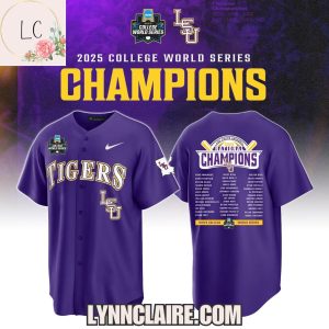 Limited Edition 2025 College World Series Champions LSU Tigers Baseball Jersey