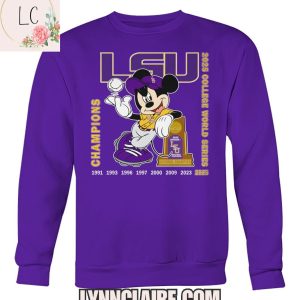 Mickey x LSU Tigers 2025 College World Series Champions X8 2D T-Shirt