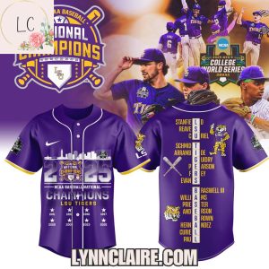 Limited Edition 2025 NCAA Baseball National Champions LSU Tigers Baseball Jersey