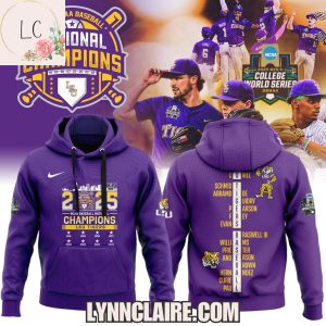 Limited Edition 2025 NCAA Baseball National Champions LSU Tigers Hoodie