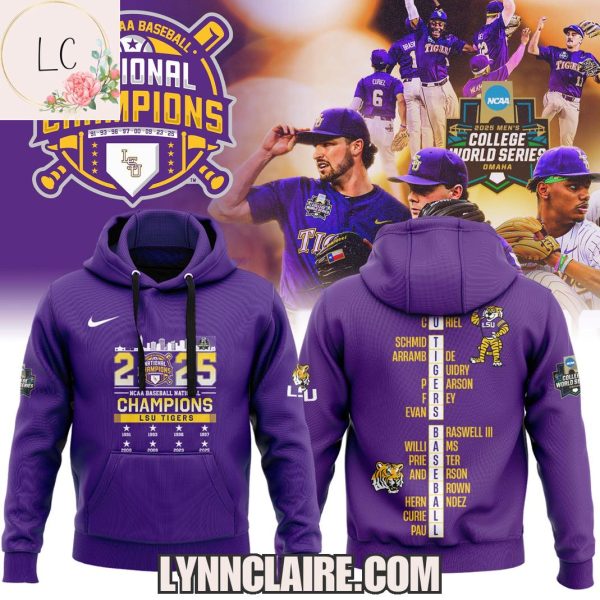 Limited Edition 2025 NCAA Baseball National Champions LSU Tigers Hoodie