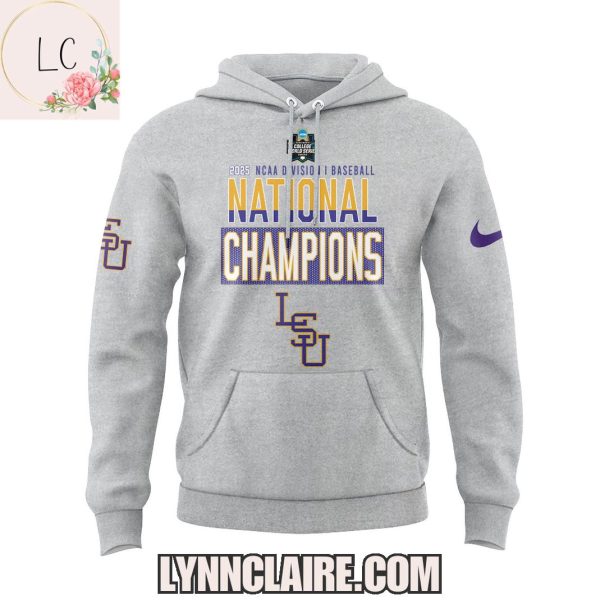Limited Edition 2025 NCAA Division I Baseball National Champions LSU Tigers x Hello Kitty Hoodie