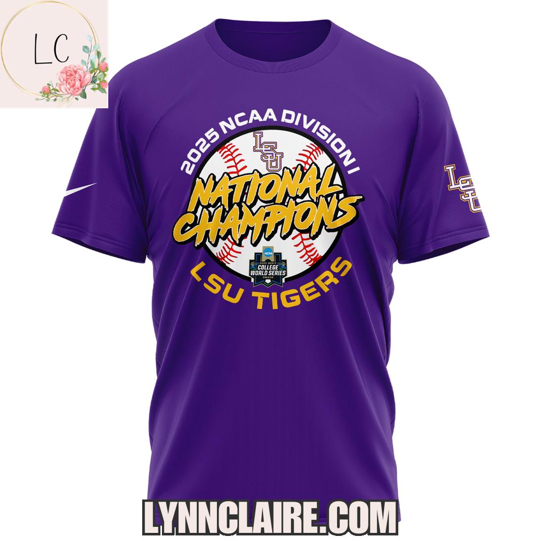 Limited Edition 2025 NCAA Division I National Champions LSU Tigers 3D T-Shirt Limited Edition 2025 NCAA Division I National Champions LSU Tigers 3D T-Shirt