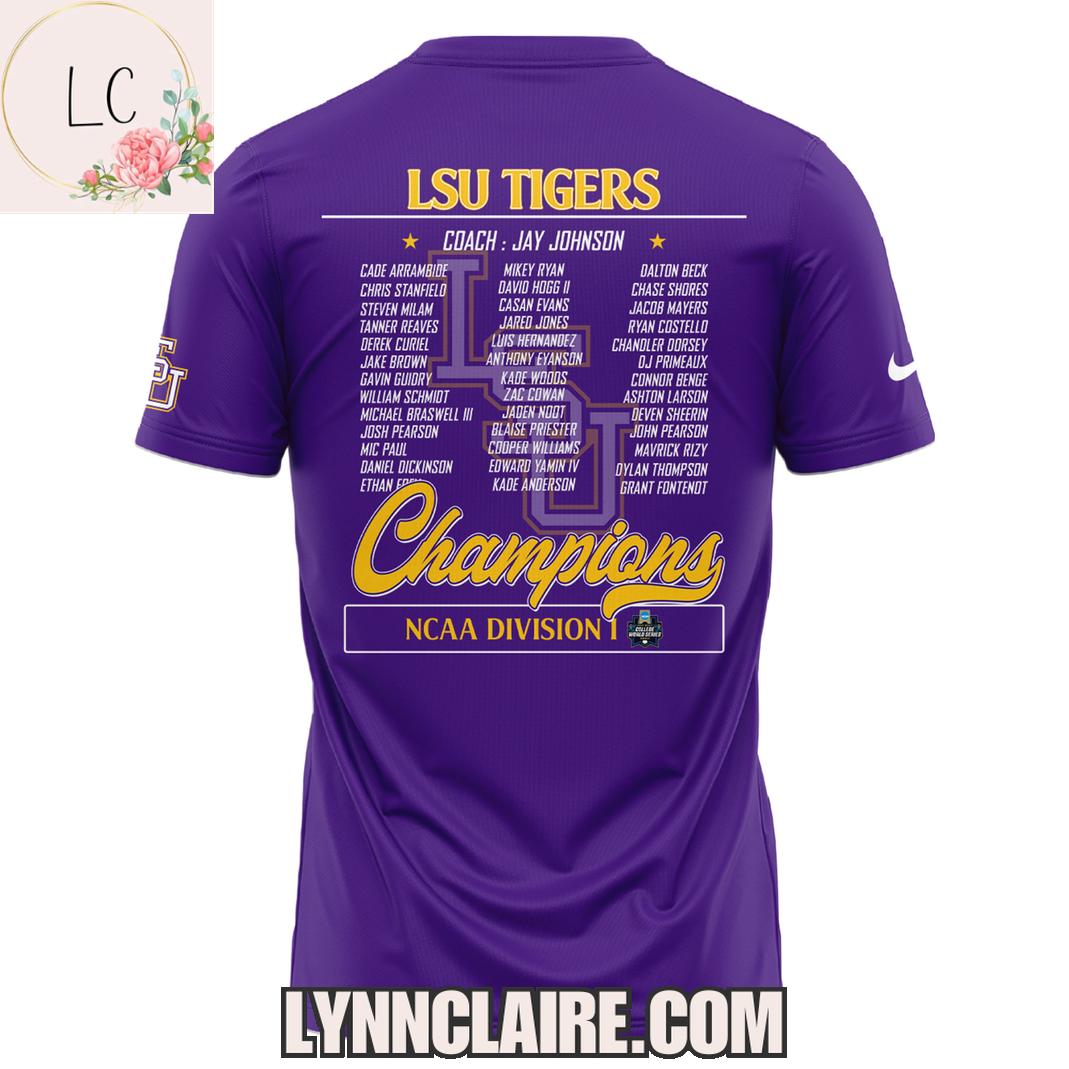 Limited Edition 2025 NCAA Division I National Champions LSU Tigers 3D T-Shirt Limited Edition 2025 NCAA Division I National Champions LSU Tigers 3D T-Shirt