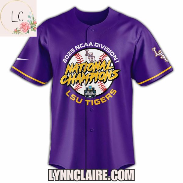 Limited Edition 2025 NCAA Division I National Champions LSU Tigers Baseball Jersey