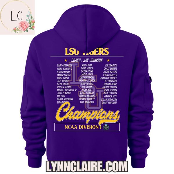 Limited Edition 2025 NCAA Division I National Champions LSU Tigers Quarter Zip Hoodie