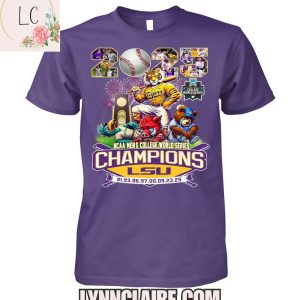 Limited Edition 2025 NCAA Men’s College World Series Champions LSU Tigers 2D T-Shirt