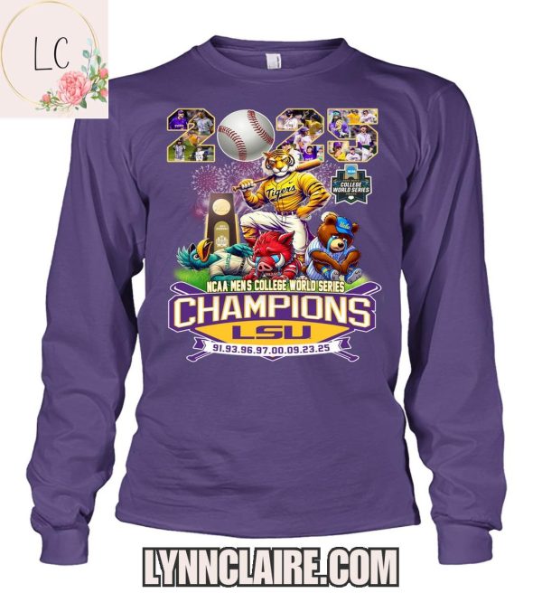 Limited Edition 2025 NCAA Men’s College World Series Champions LSU Tigers 2D T-Shirt