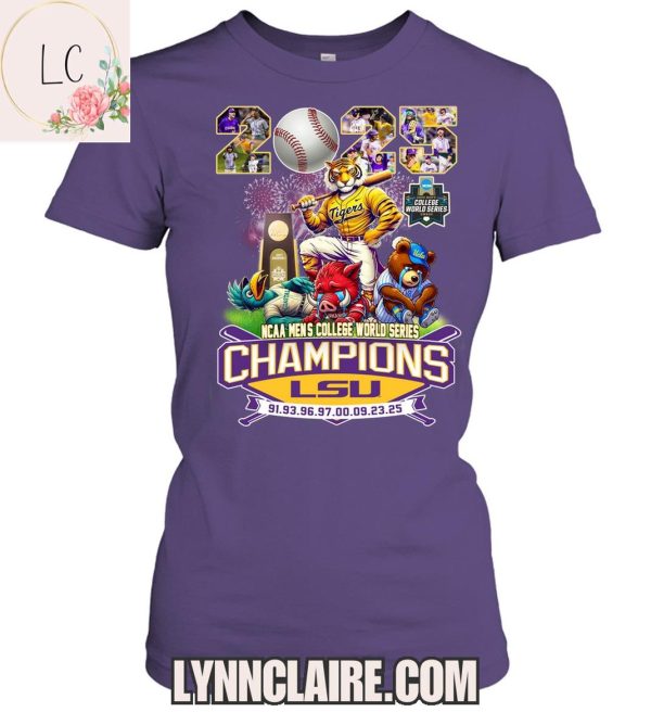 Limited Edition 2025 NCAA Men’s College World Series Champions LSU Tigers 2D T-Shirt