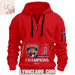 Limited Edition 2025 Stanley Cup NHL Champions Florida Panthers Quarter Zip Hoodie