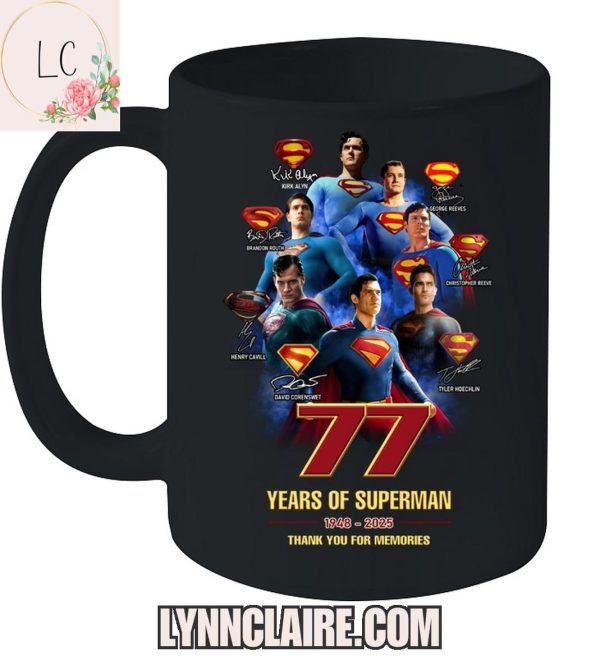 Limited Edition 77 Years Of Superman 1948-2025 Thank You For The Memories 2D T-Shirt