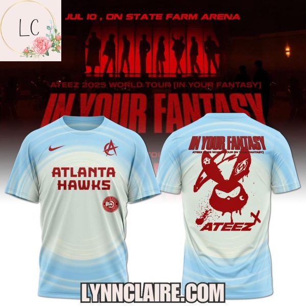 Limited Edition Ateez x Atlanta Hawks 2025 World Tour In Your Fantasy 3D T-Shirt