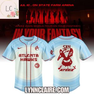 Limited Edition Ateez x Atlanta Hawks 2025 World Tour In Your Fantasy Baseball Jersey