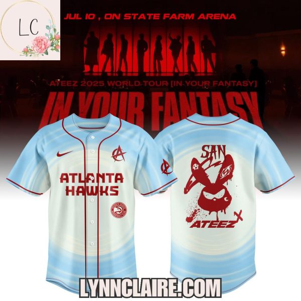 Limited Edition Ateez x Atlanta Hawks 2025 World Tour In Your Fantasy Baseball Jersey