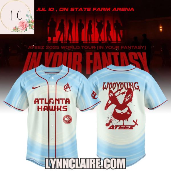 Limited Edition Ateez x Atlanta Hawks 2025 World Tour In Your Fantasy Baseball Jersey