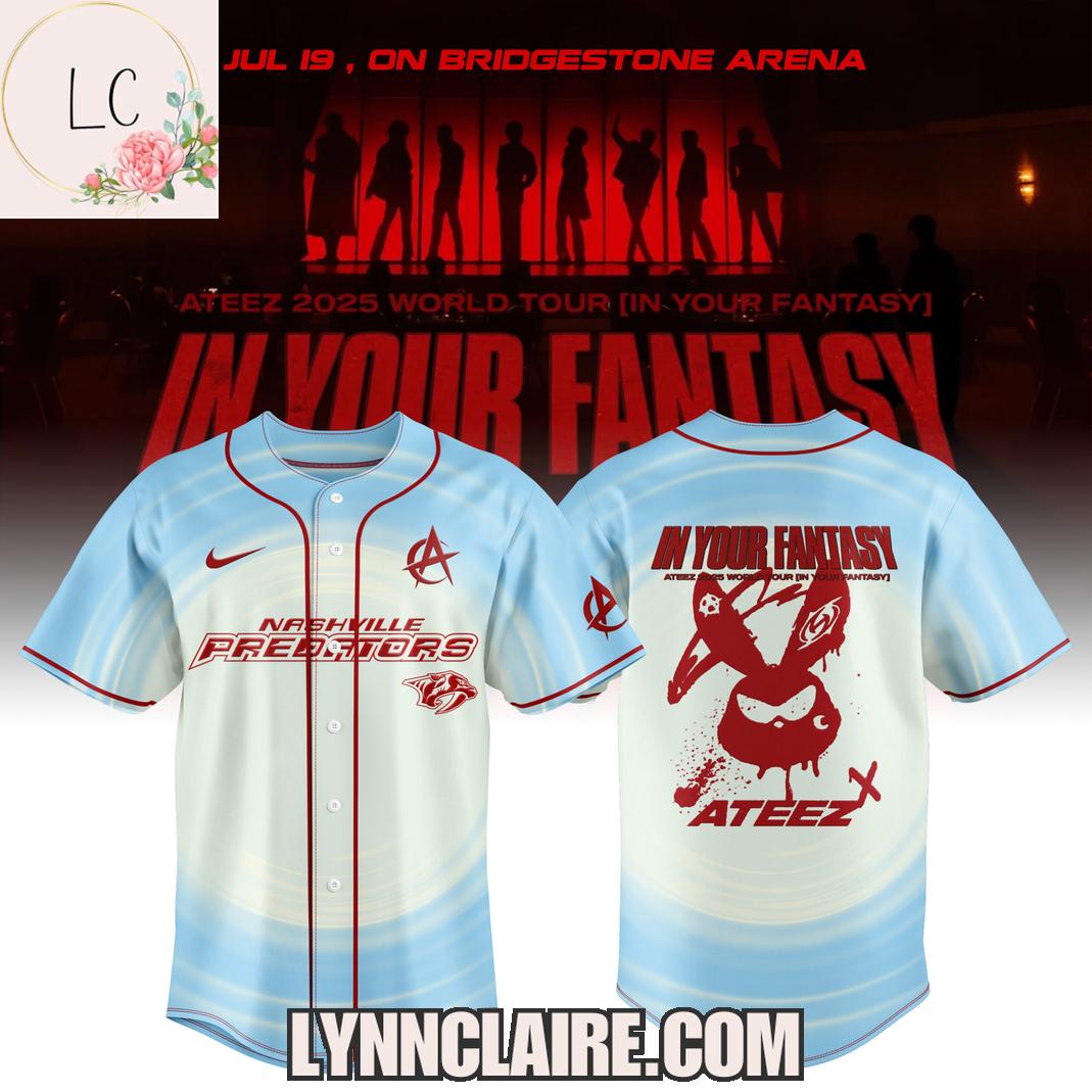 Limited Edition Ateez x Nashville Predators 2025 World Tour In Your Fantasy Baseball Jersey Limited Edition Ateez x Nashville Predators 2025 World Tour In Your Fantasy Baseball Jersey