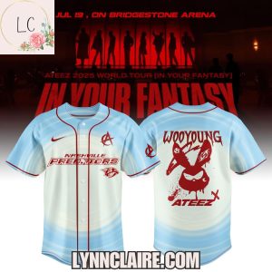 Limited Edition Ateez x Nashville Predators 2025 World Tour In Your Fantasy Baseball Jersey