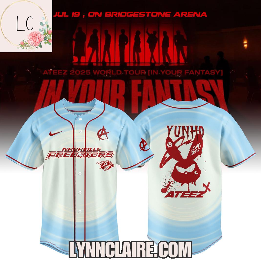 Limited Edition Ateez x Nashville Predators 2025 World Tour In Your Fantasy Baseball Jersey Limited Edition Ateez x Nashville Predators 2025 World Tour In Your Fantasy Baseball Jersey