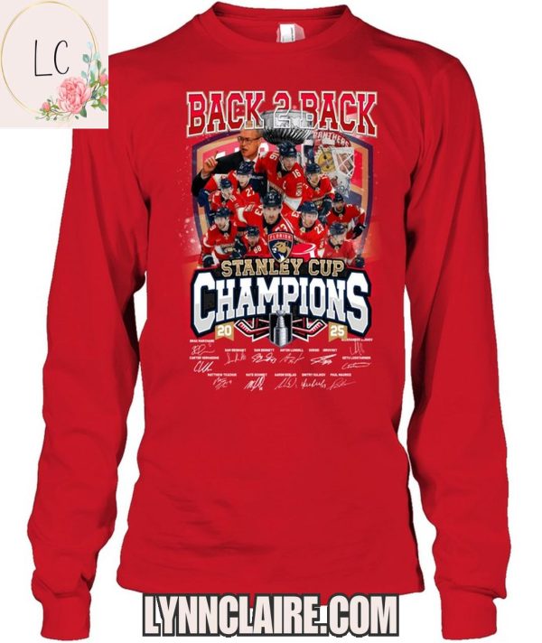 Limited Edition Back 2 Back 2025 Florida Panthers Stanley Cup Champions 2D T-Shirt