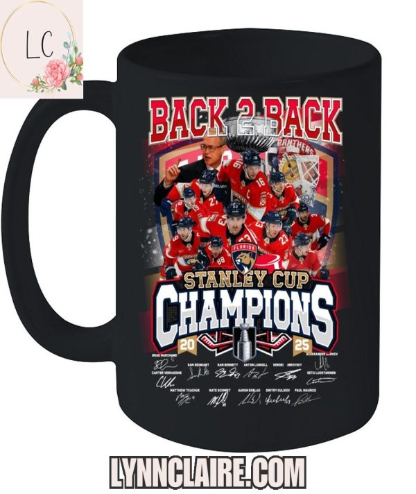 Limited Edition Back 2 Back 2025 Florida Panthers Stanley Cup Champions 2D T-Shirt