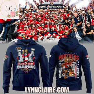 Limited Edition Back 2 Back Champions 2024-2025 Florida Panthers Hoodie – Blue