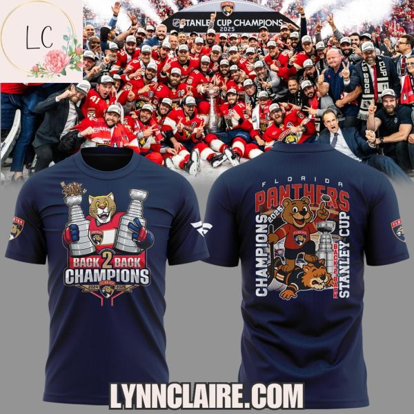 Limited Edition Back 2 Back Champions 2024-2025 Florida Panthers Hoodie – Blue