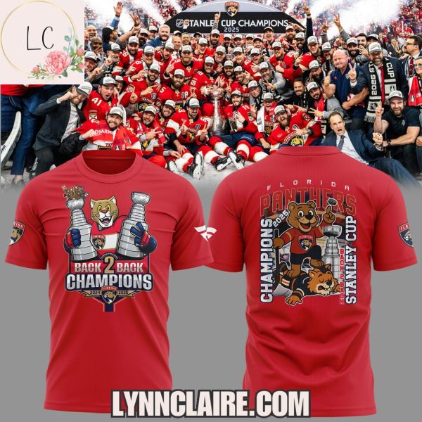 Limited Edition Back 2 Back Champions 2024-2025 Florida Panthers Hoodie – Red