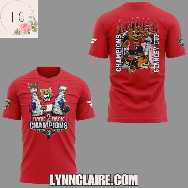 Limited Edition Back 2 Back Champions 2024-2025 Florida Panthers Hoodie – Red