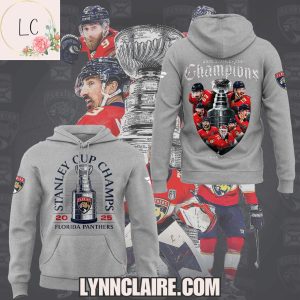 Limited Edition Back 2 Back Stanley Cup Champions Florida Panthers 2025 New Hoodie – Grey