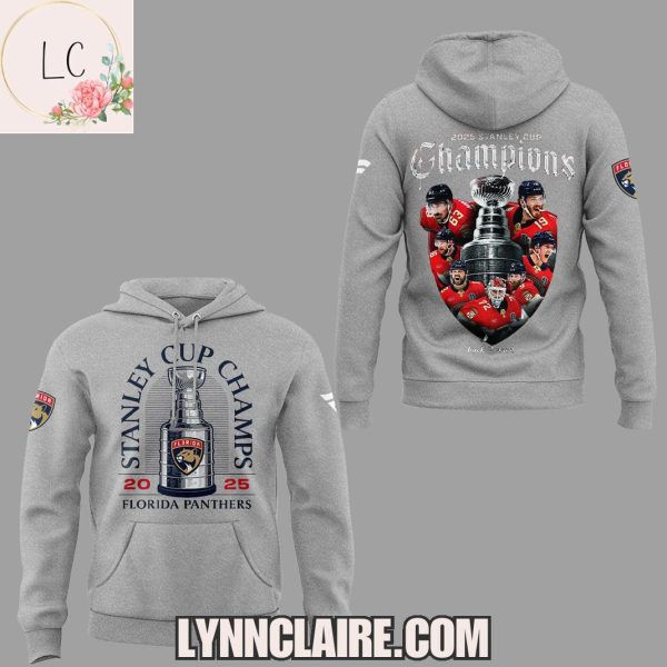 Limited Edition Back 2 Back Stanley Cup Champions Florida Panthers 2025 New Hoodie – Grey