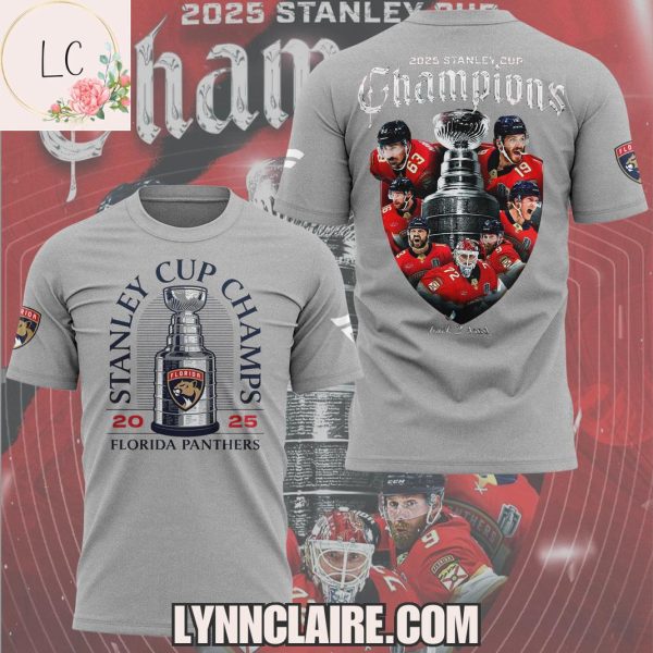 Limited Edition Back 2 Back Stanley Cup Champions Florida Panthers 2025 New Hoodie – Grey
