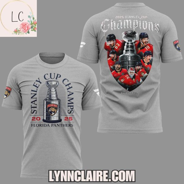 Limited Edition Back 2 Back Stanley Cup Champions Florida Panthers 2025 New Hoodie – Grey