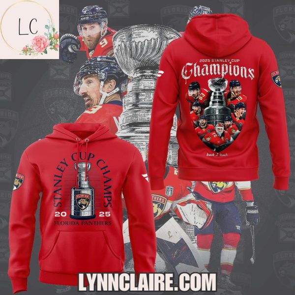 Limited Edition Back 2 Back Stanley Cup Champions Florida Panthers 2025 New Hoodie – Red