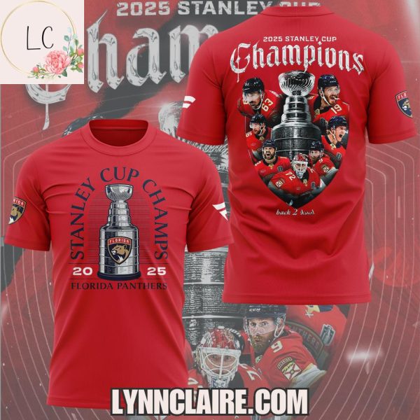 Limited Edition Back 2 Back Stanley Cup Champions Florida Panthers 2025 New Hoodie – Red