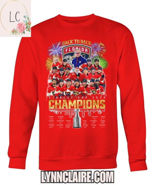 Limited Edition Back To Back Florida Panthers Stanley Cup 2025 Champions 2D T-Shirt