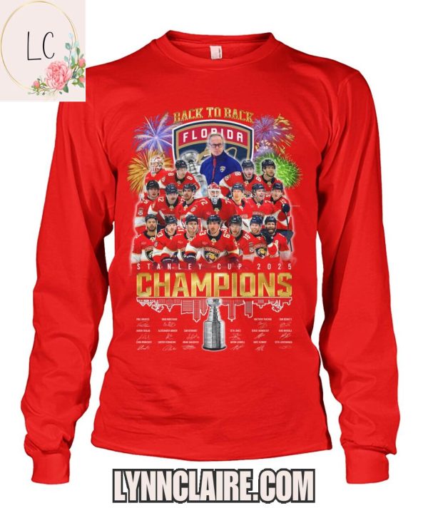 Limited Edition Back To Back Florida Panthers Stanley Cup 2025 Champions 2D T-Shirt