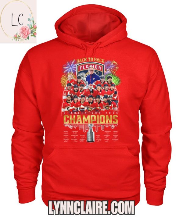 Limited Edition Back To Back Florida Panthers Stanley Cup 2025 Champions 2D T-Shirt