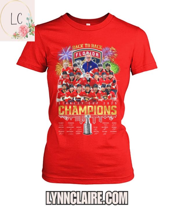 Limited Edition Back To Back Florida Panthers Stanley Cup 2025 Champions 2D T-Shirt