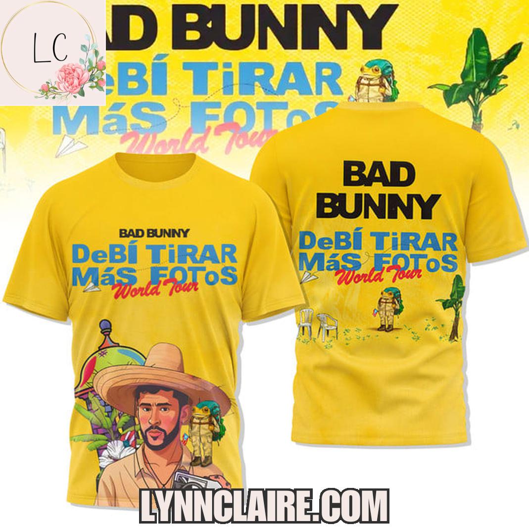 Limited Edition Bad Bunny DeBI TiRAR MaS FOToS World Tour 3D T-Shirt Limited Edition Bad Bunny DeBI TiRAR MaS FOToS World Tour 3D T-Shirt