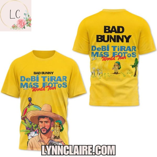 Limited Edition Bad Bunny DeBI TiRAR MaS FOToS World Tour 3D T-Shirt