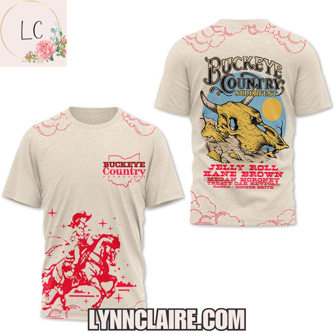 Limited Edition Buckeye Country Superfest 2025 3D T-Shirt Limited Edition Buckeye Country Superfest 2025 3D T-Shirt